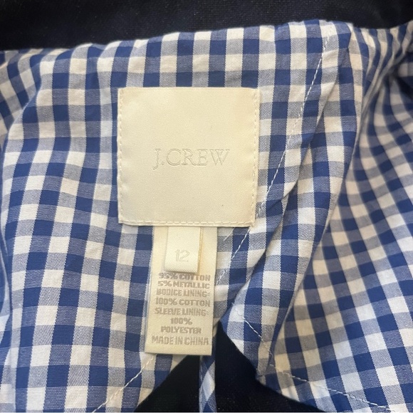 JCrew Women’s Indigo Blue Metallic ThreadDouble Breasted Peacoat Denim Jacket 12 - Picture 4 of 16